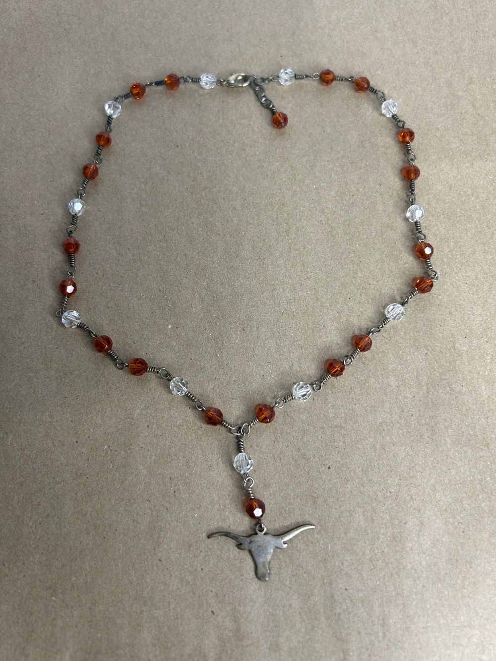5 for $25🔥Duncan's 925 Silver Longhorn Pendant Beaded Necklace